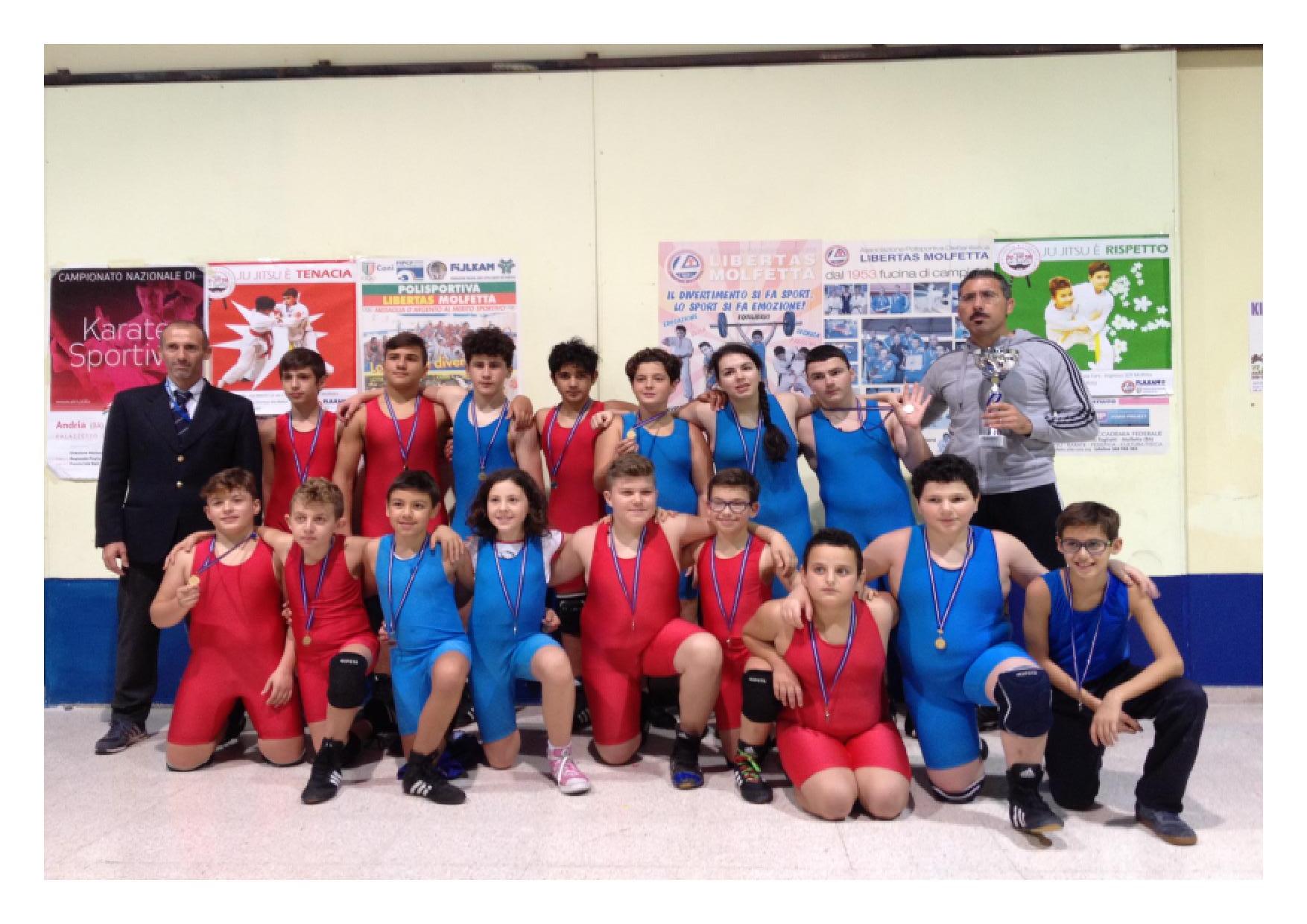 GRAN PREMIO GIOVANISSIMI DI LOTTA GRECO-ROMANA: OTTIMA PRESTAZIONE DELLA POLISPORTIVA LIBERTAS MOLFETTA