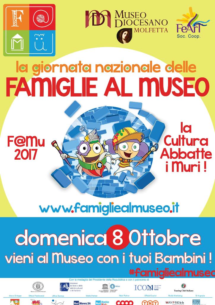 SI CELEBRA DOMENICA 8 OTTOBRE LA GIORNATA NAZIONALE DELLE FAMIGLIE AL MUSEO. A MOLFETTA ADERISCE IL MUSEO DIOCESANO