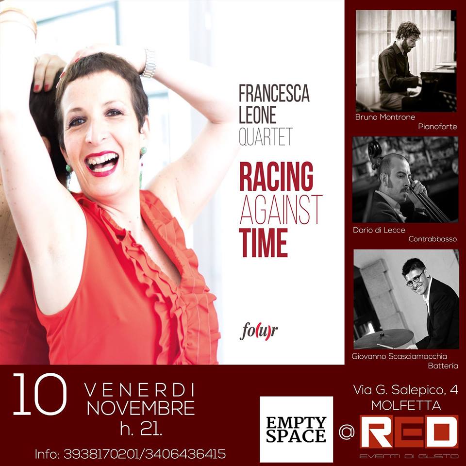 LA VOCALIST FRANCESCA LEONE PRESENTA A MOLFETTA IL SUO ULTIMO LAVORO DISCOGRAFICO RACE AGAINST TIME