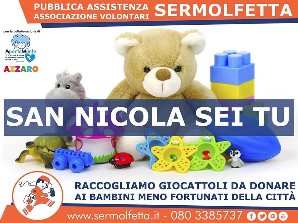 SAN NICOLA, PER I BAMBINI MENO FORTUNATI DELLA CITT, ARRIVER NEL POMERIGGIO DI MERCOLED 6 DICEMBRE