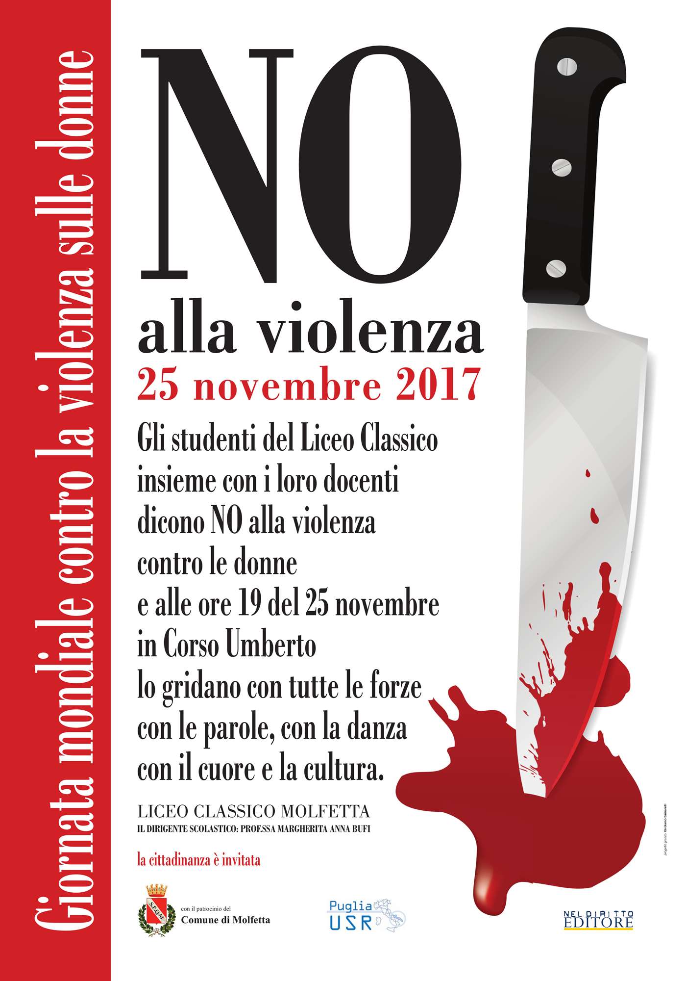 GIORNATA INTERNAZIONALE PER LELIMINAZIONE DELLA VIOLENZA CONTRO LE DONNE: PERFORMANCE A CORSO UMBERTO DEL LICEO CLASSICO PER DIRE NO ALLA VIOLENZA SULLE DONNE