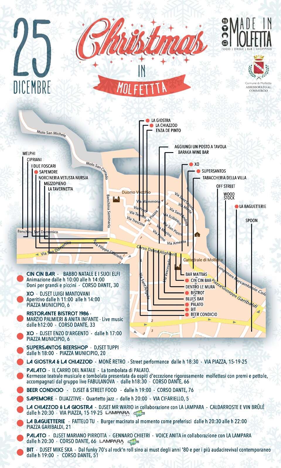 LASSOCIAZIONE MADE IN MOLFETTA ORGANIZZA PER IL GIORNO DI NATALE LEVENTO CHRISTMAS IN MOLFETTA