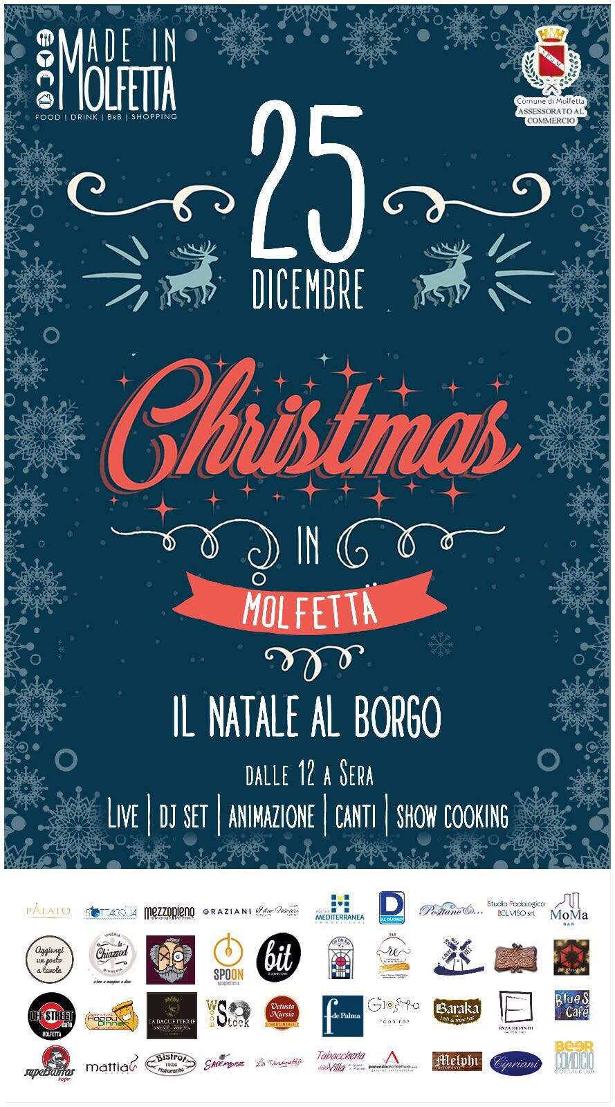 CHRISTMAS IN MOLFETTA: UN PROGRAMMA DI EVENTI PER IL GIORNO DI NATALE NEL CENTRO DI MOLFETTA