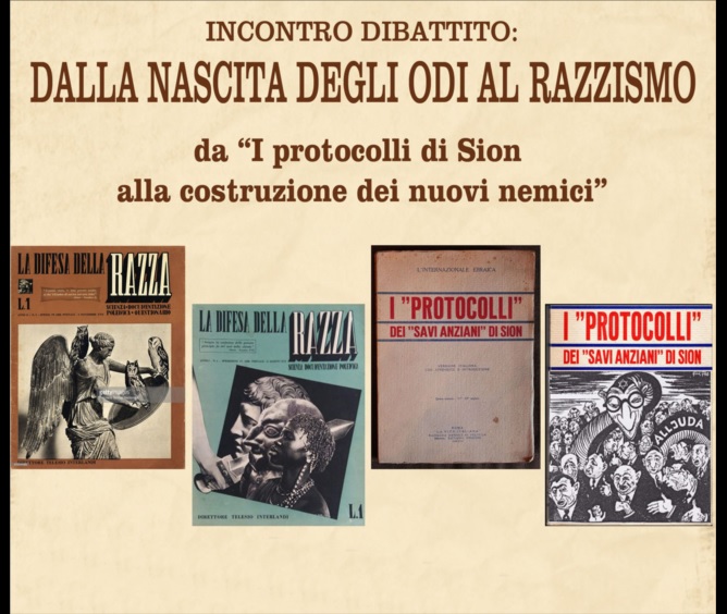 INCONTRO DIBATTITO A BARI SUL TEMA: DALLA NASCITA DEGLI ODII AL RAZZISMO. DAI PROTOCOLLI DI SION ALLA COSTRUZIONE DEI NUOVI NEMICI