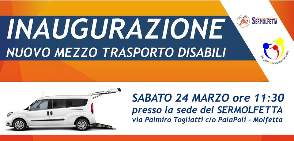 È IN DOTAZIONE AL SERMOLFETTA UN NUOVO MEZZO PER IL TRASPORTO DEI DISABILI, Molfetta Free