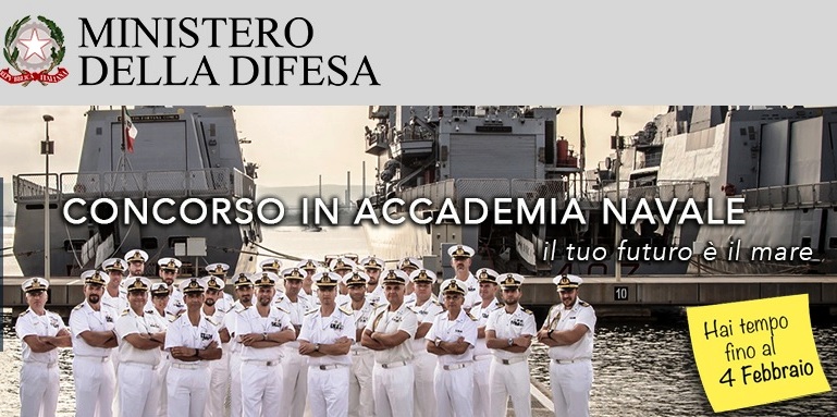 ENTRO IL 4 FEBBRAIO  POSSIBILE PARTECIPARE AL CONCORSO PER ACCEDERE ALLACCADEMIA NAVALE DI LIVORNO