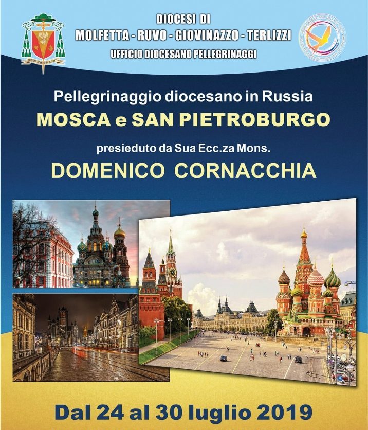 PARTIR MERCOLED 24 LUGLIO IL PELLEGRINAGGIO DIOCESANO ANNUALE A MOSCA E SAN PIETROBURGO