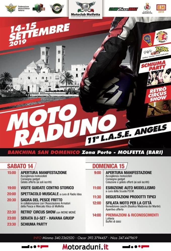 IL 14 E 15 SETTEMBRE A MOLFETTA L'UNDICESIMA EDIZIONE DEL MOTO RADUNO CITTA' DI MOLFETTA