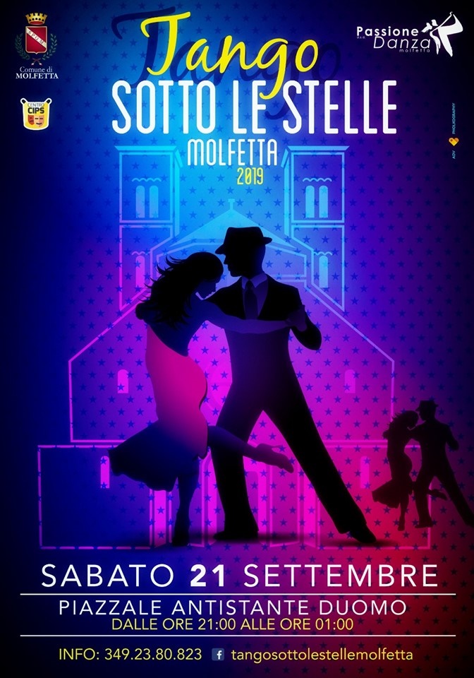 SI TERR IL 21 SETTEMBRE A MOLFETTA LA TERZA EDIZIONE DI TANGO SOTTO LE STELLE