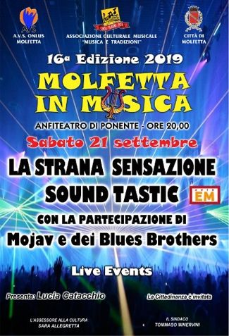 SABATO 21 SETTEMBRE APPUNTAMENTO CON LA TRADIZIONE MUSICALE CON LA XVI EDIZIONE DI MOLFETTA IN MUSICA