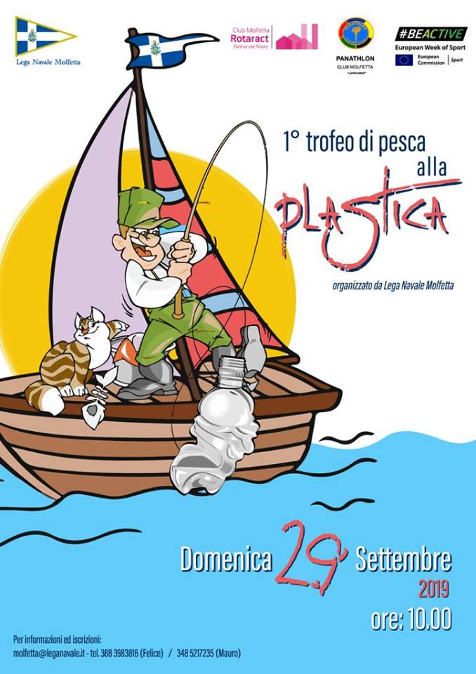 UNA MANIFESTAZIONE PER SENSIBILIZZARE TUTTI A RISPETTARE IL MARE. DOMENICA 29 SETTEMBRE SI TERR LA 1 EDIZIONE DEL TROFEO DI PESCA ALLA PLASTICA