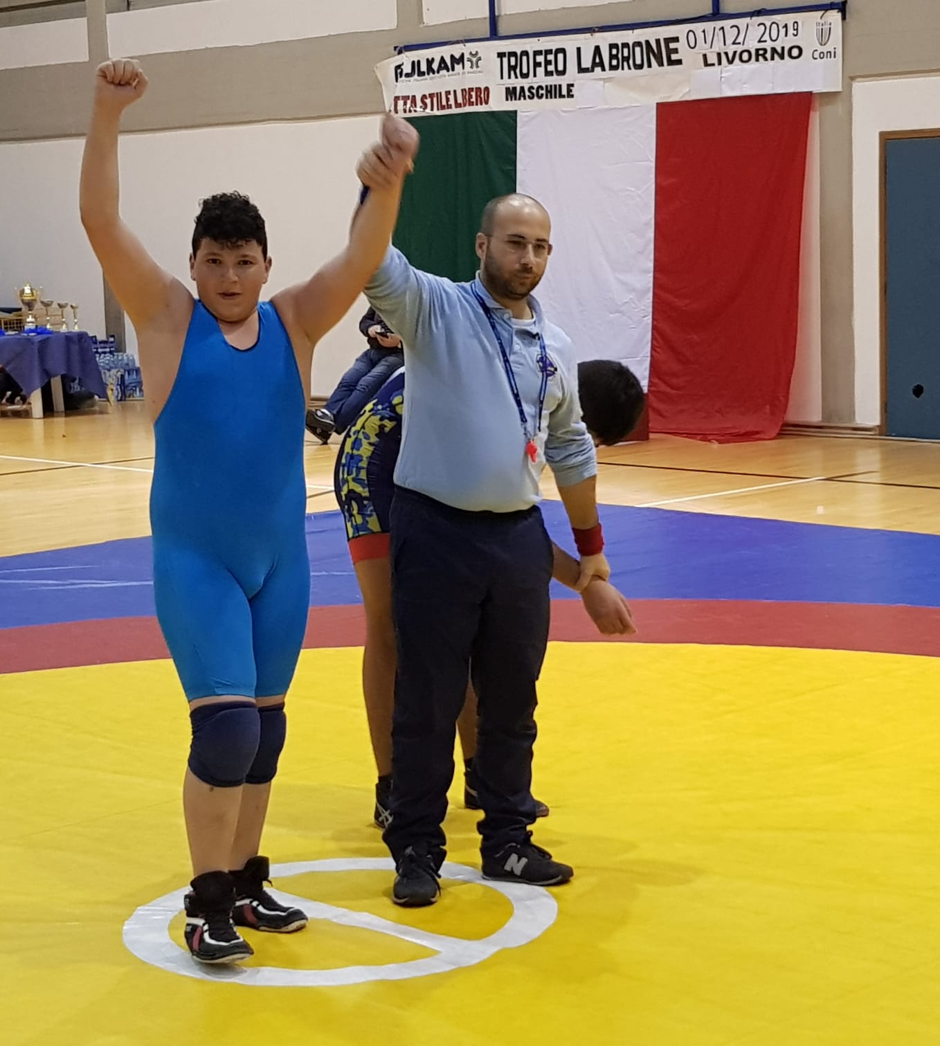 AL TORNEO INTERNAZIONALE LABRONE DI LIVORNO DI LOTTA STILE LIBERO, MARTINO PILIERO CONQUISTA IL TITOLO NELLA CATEGORIA 85 KG. UNDER 13