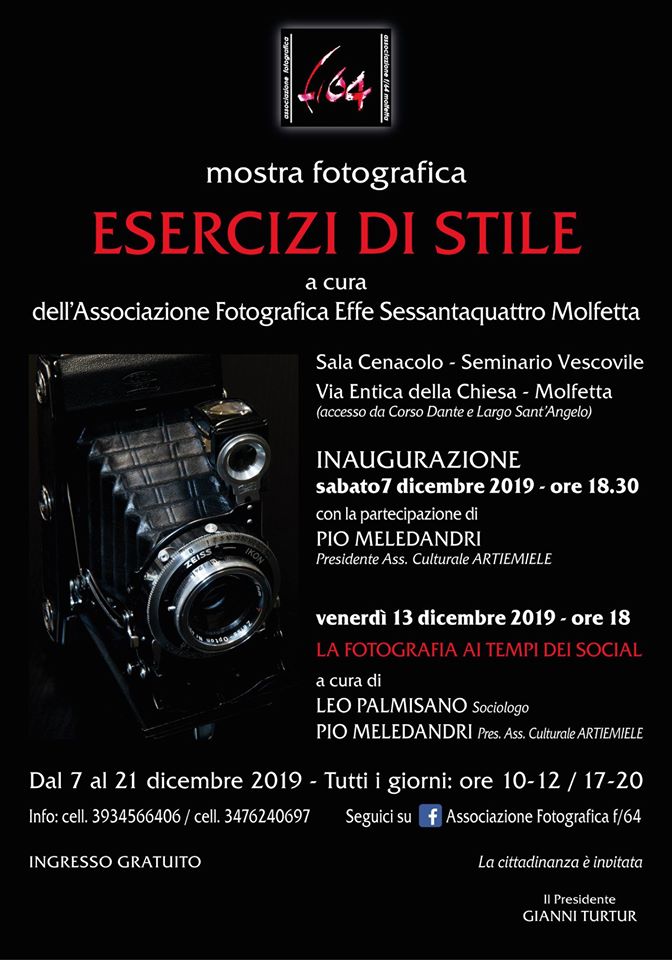 UN OMAGGIO AI GRANDI MAESTRI DELLA FOTOGRAFIA CON UNA MOSTRA ORGANIZZATA DALLASSOCIAZIONE FOTOGRAFICA F\64