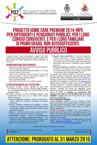 PROGRETTO HOME CARE PREMIUM 2014-INPS PROROGATO AL 31 MARZO 2015