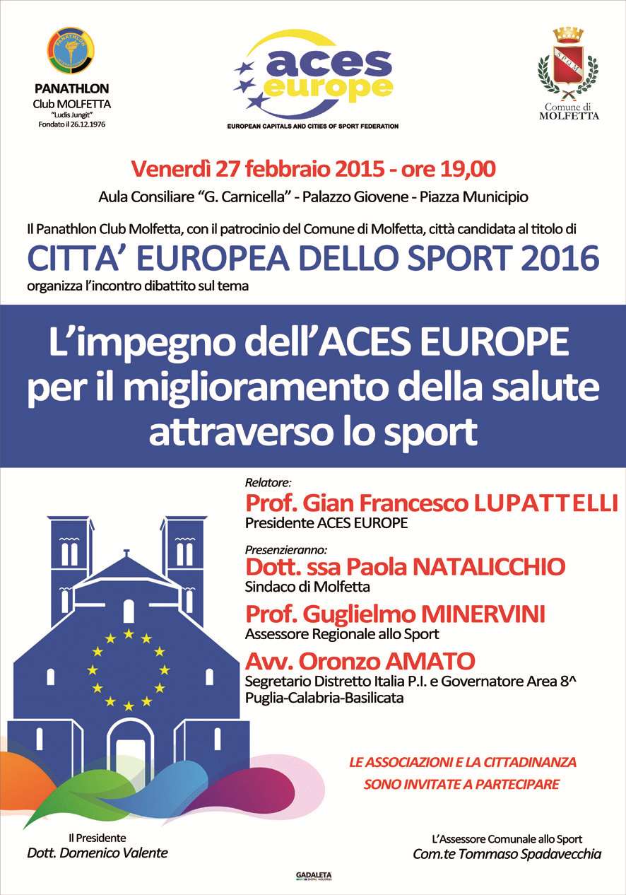 LIMPEGNO DELLACES EUROPE  PER IL MIGLIORAMENTO DELLA SALUTE ATTRAVERSO LO SPORT