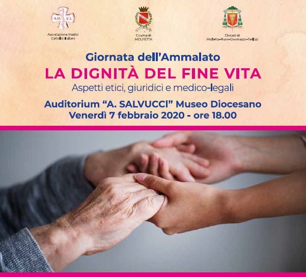 LA DIGNIT DEL FINE VITA  IL TEMA DI UN INCONTRO PUBBLICO PER LA GIORNATA DIOCESANA DEL MALATO