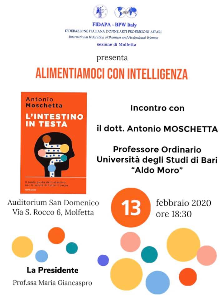 ALIMENTIAMOCI CON INTELLIGENZA: SU QUESTO TEMA SI TERR UN INCONTRO GIOVED 13 FEBBRAIO PRESSO LAUDITORIUM SAN DOMENICO A MOLFETTA