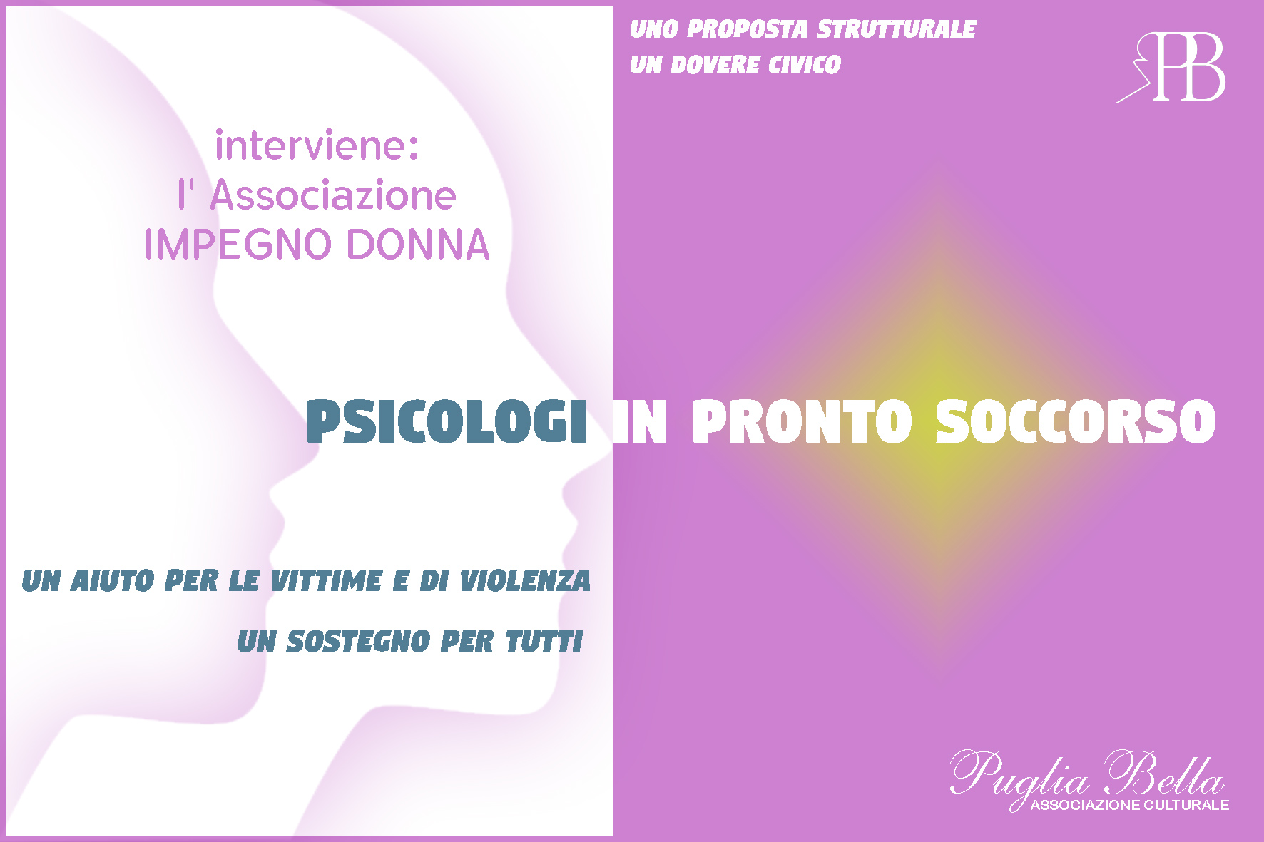 LASSOCIAZIONE CULTURALE PUGLIA BELLA PROPONE LINSERIMENTO DEGLI PSICOLOGI H24 NEI PRONTO SOCCORSO DI PUGLIA