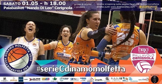 TRASFERTA IMPEGNATIVA PER LA POLISPORTIVA DINAMO MOLFETTA NEL CAMPIONATO DI PALLAVOLO FEMMINILE DI SERIE C