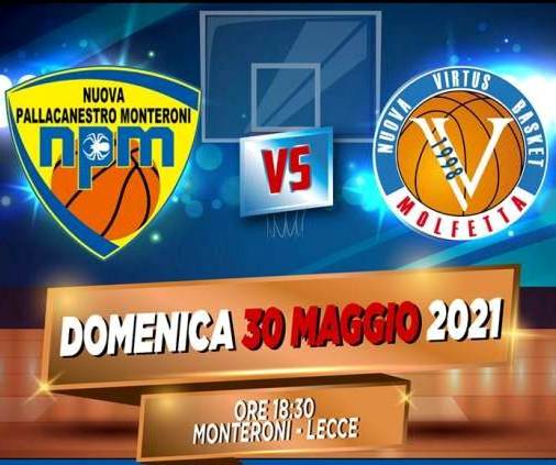 TRASFERTA A MONTERONI PER LA DAI OPTICAL VIRTUS MOLFETTA, DOMENICA 30 MAGGIO ALLE ORE 18:30