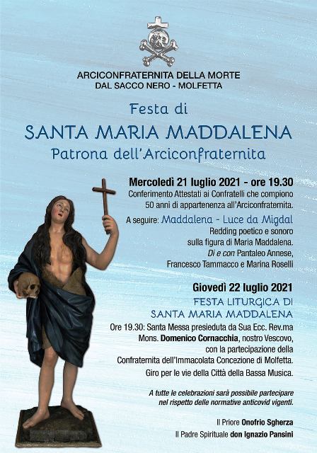 SI CELEBRA GIOVED 22 LUGLIO LA FESTA DI SANTA MARIA MADDALENA