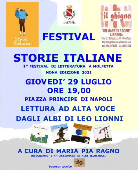 TERZO APPUNTAMENTO DI STORIE ITALIANE, 1 FESTIVAL DI LETTERATURA A MOLFETTA, DEDICATO AI LETTORI IN ERBA 