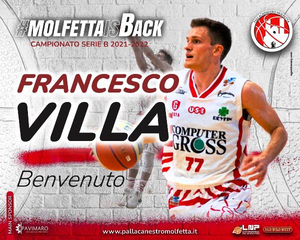 FRANCESCO VILLA, 24 ANNI,  IL NUOVO PLAYMAKER DELLA PAVIMARO PALLACANESTRO MOLFETTA