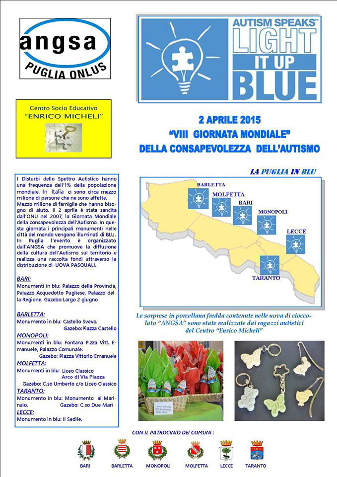 AL LICEO CLASSICO L. da VINCI  DI MOLFETTA IL 2 APRILE 2015 VIII GIORNATA MONDIALE DELA CONSAPEVOLEZZA DELLAUTISMO