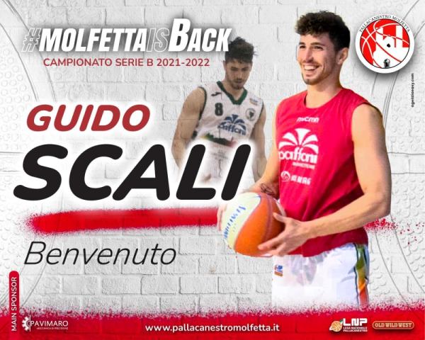 CONTINUA CON SUCCESSO LA CAMPAGNA ACQUISTI DELLA PAVIMARO PALLACANESTRO MOLFETTA. ARRIVA IN BIANCOROSSO LA GUARDIA ALA GUIDO SCALI