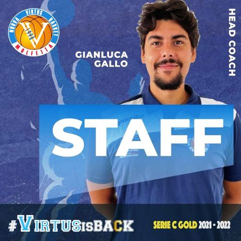 LA DAI OPTICAL VIRTUS MOLFETTA ANNUNCIA IL NOME DEL NUOVO COACH PER LA PROSSIMA STAGIONE. SI TRATTA DI GIANLUCA GALLO