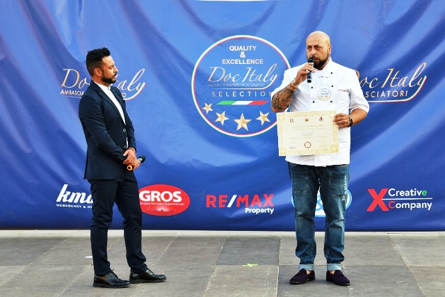 IL MAESTRO PIZZAIOLO VINCENZO FLORIO HA OTTENUTO IL PRESTIGIOSO RICONOSCIMENTO DI AMBASCIATORE DEL GUSTO DOC ITALY PER LA PROVINCIA DI BARI