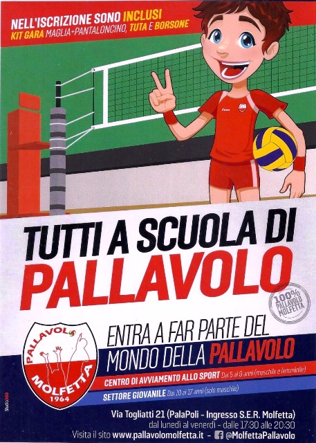 RIPARTE LATTIVIT GIOVANILE DELLA GLORIOSA PALLAVOLO MOLFETTA