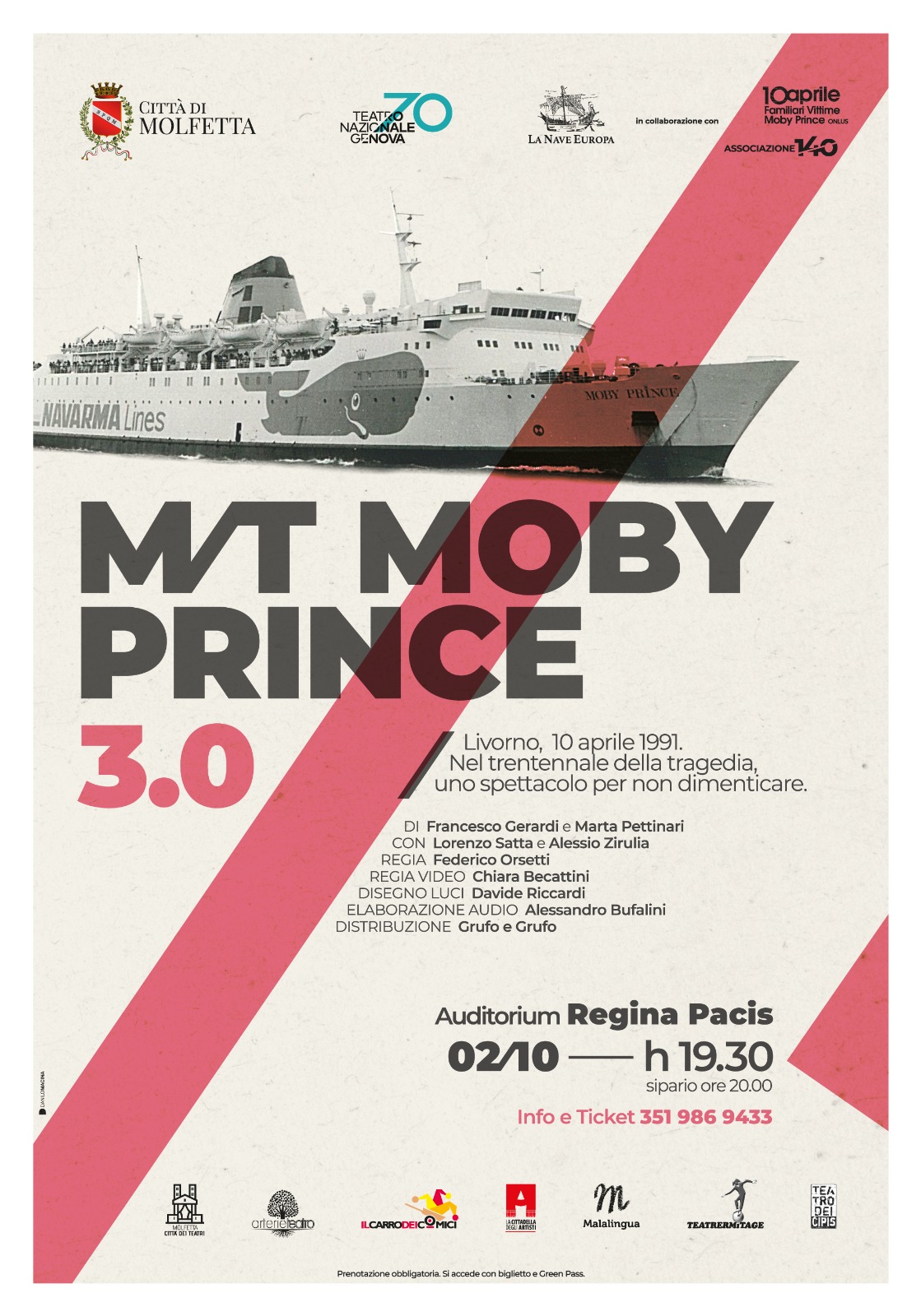 MOBY 3.0, LO SPETTACOLO CHE RIPERCORRE LA TREGEDIA