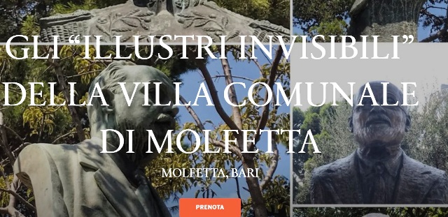 GLI ILLUSTRI INVISIBILI DELLA VILLA COMUNALE DI MOLFETTA, APERTE LE PRENOTAZIONI PER LE GIORNATE FAI D'AUTUNNO DEL 16 E 17 OTTOBRE