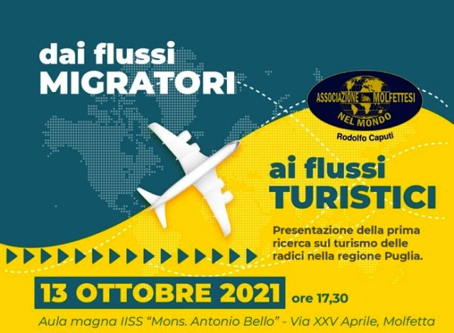 SAR PRESENTATA MERCOLED 13 OTTOBRE A MOLFETTA LA RICERCA UNIVERSITARIA DAI FLUSSI MIGRATORI AI FLUSSI TURISTICI