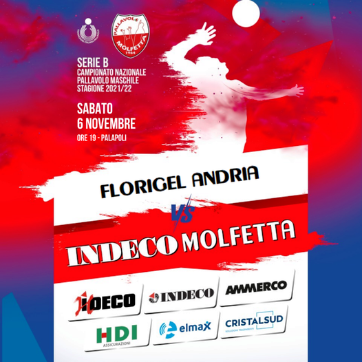 CONQUISTARE LA PRIMA VITTORIA STAGIONALE, QUESTO LOBIETTIVO DELLINDECO MOLFETTA CHE SABATO 6 NOVEMBRE AFFRONTA LA FLORIGEL ANDRIA