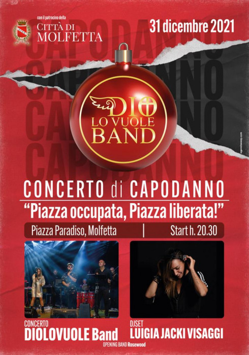 VENERD 31 DICEMBRE CONCERTO DI CAPODANNO IN PIAZZA PARADISO CON LA DIOLOVUOLE BAND