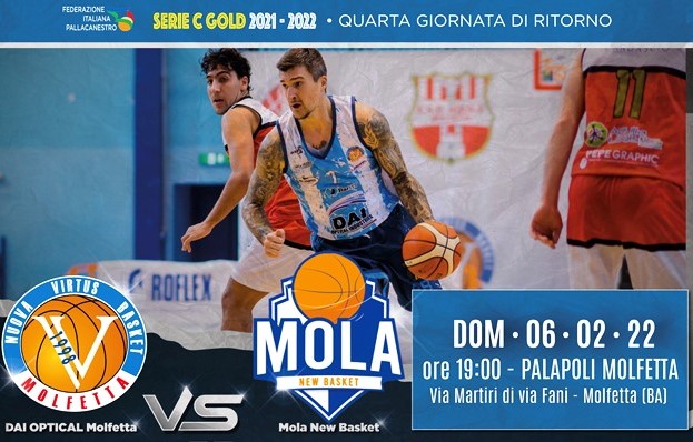 PER LA QUARTA GIORNATA DI RITORNO DEL CAMPIONATO DI SERIE C GOLD IMPEGNO CASALINGO PER LIMBATTUTA DAI OPTICAL VIRTUS MOLFETTA