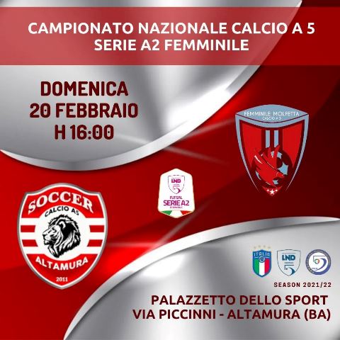 TRASFERTA AD ALTAMURA  PER LA FEMMINILE MOLFETTA NELLA QUARTA GIORNATA DI RITORNO DEL CAMPIONATO DI  SERIE A2