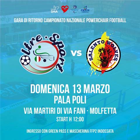 DOMENICA 13 MARZO AL PALAPOLI ESORDIO CASALINGO DELLASD OLTRE SPORT NEL CAMPIONATO NAZIONALE DI POWERCHAIR FOOTBALL, IL CALCIO IN CARROZZINA ELETTRICA