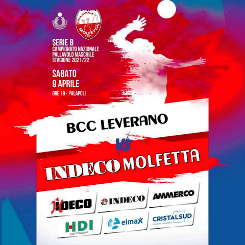 GARA DI CARTELLO PER LINDECO MOLFETTA CHE SABATO 9 APRILE AL PALAPOLI OSPITA LA SECONDA IN CLASSIFICA BCC LEVERANO