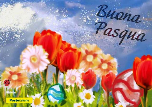 UNA COLORATA CARTOLINA DEDICATA ALLA PASQUA. SI POTR ACQUISTARE PRESSO LO SPORTELLO FILATELICO DELLUFFICIO POSTALE IN VIA PRINCIPE DI NAPOLI A MOLFETTA