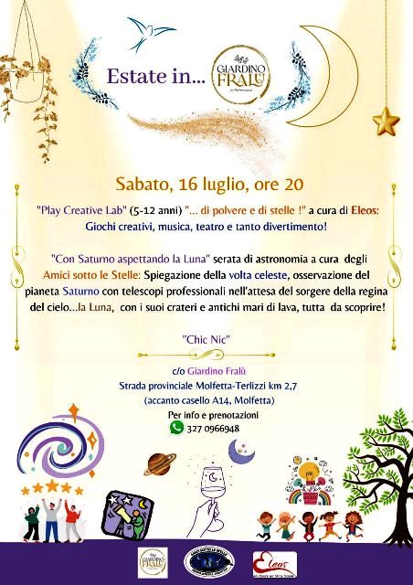 UNA BELLA SERATA DEDICATA AI BAMBINI, SABATO 16 LUGLIO: ESTATE IN... GIARDINO FRAL