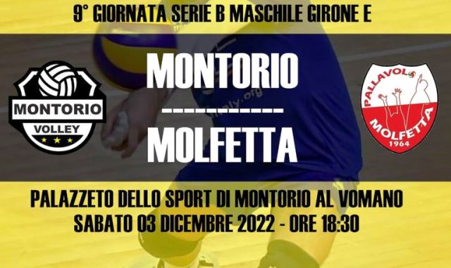 LINDECO MOLFETTA GIOCA QUESTA SERA IN TRASFERTA LA NONA GIORNATA DEL CAMPIONATO NAZIONALE DI SERIE B CONTRO IL MONTORIO VOLLEY