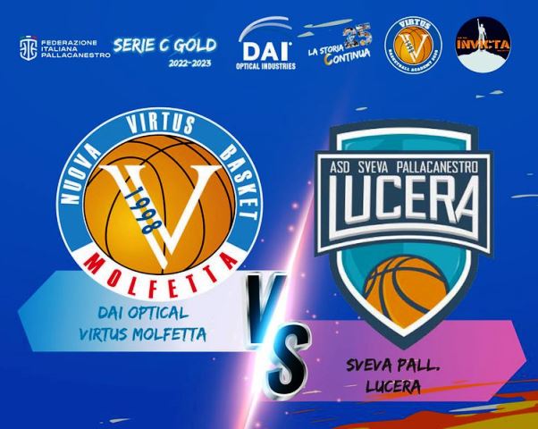 DAI OPTICAL VIRTUS BASKET MOLFETTA- SVEVA PALLACANESTRO LUCERA, GARA DELLA VERIT. I BIANCOAZZURRI PROVERANNO A FERMARE LIMBATTUTA CAPOLISTA