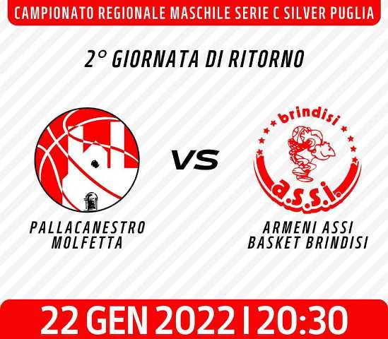 DOMENICA 22 GENNAIO AL PALAPOLI ARRIVA LARMENI ENTERPRISE BRINDISI . SAR LA PARTITA DEL RISCATTO PER LA PAVIMARO PALLACANESTRO MOLFETTA?