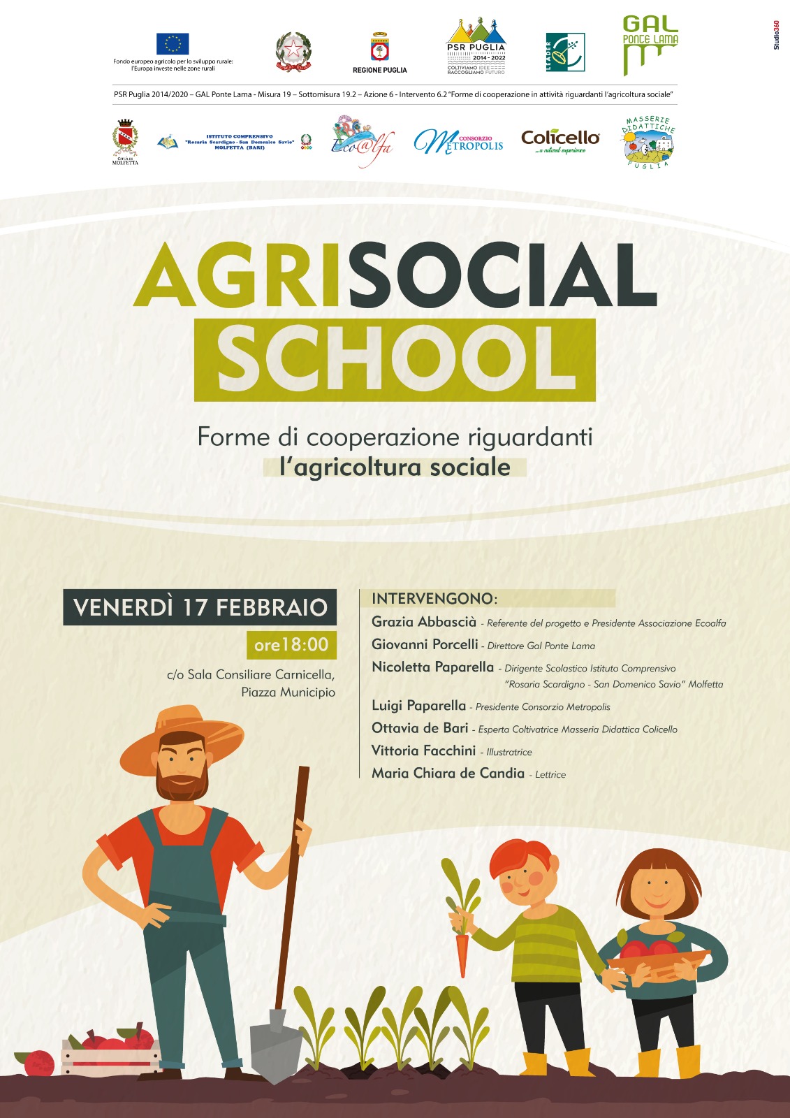 GLI STUDENTI DELLISTITUTO COMPRENSIVO SCARDIGNO-SAVIO DI MOLFETTA SARANNO I PROTAGONISTI DI UN INNOVATIVO PROGETTO DI AGRICOLTURA SOCIALE: AGRISOCIALSCHOOL