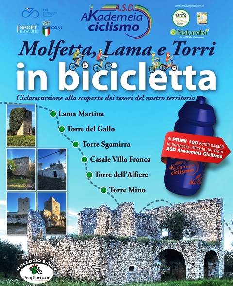 MOLFETTA, LAMA E TORRI IN BICICLETTA: UNA CICLOESCURSIONE PER SCOPRIRE I TESORI DELLAGRO MOLFETTESE