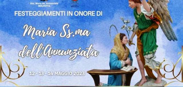 DA VENERD 12 A DOMENICA 14 MAGGIO I FESTEGGIAMENTI IN ONORE DI MARIA SANTISSIMA ANNUNZIATA