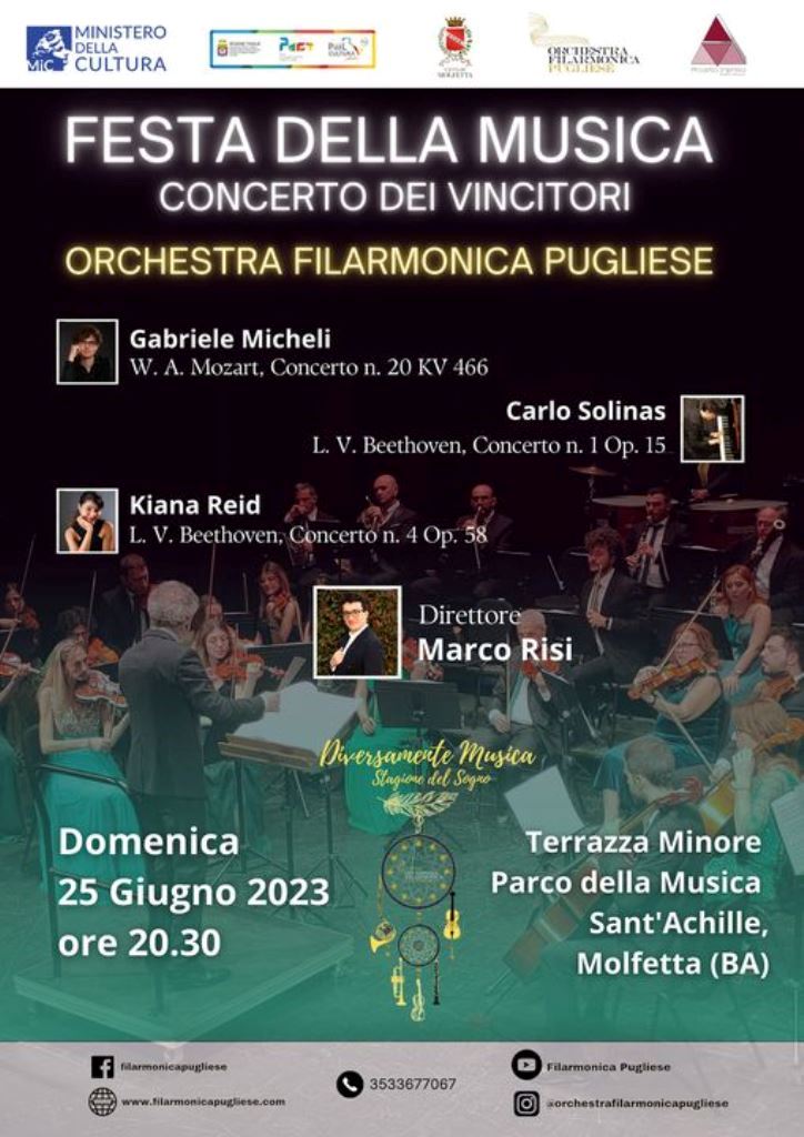 DOMENICA 25 GIUGNO A MOLFETTA AL PARCO DELLA MUSICA SARA' FESTA 